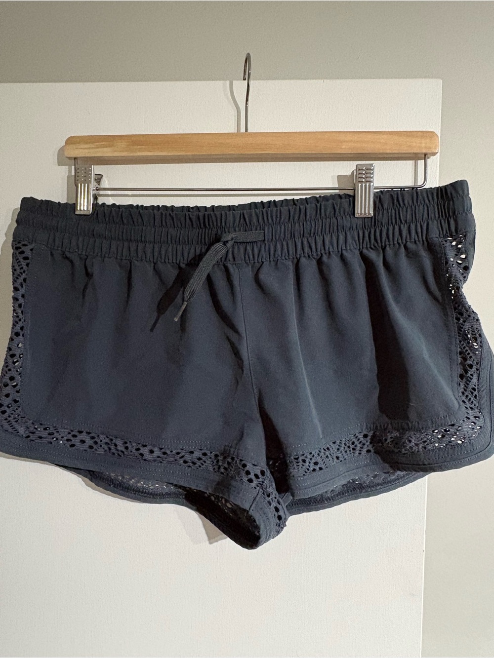 O’Neill Women's Grey Eyelet Trim Elastic Waist Swim Shorts